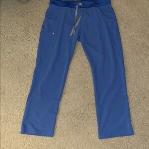 FIGS blue straight leg cargo pants size large